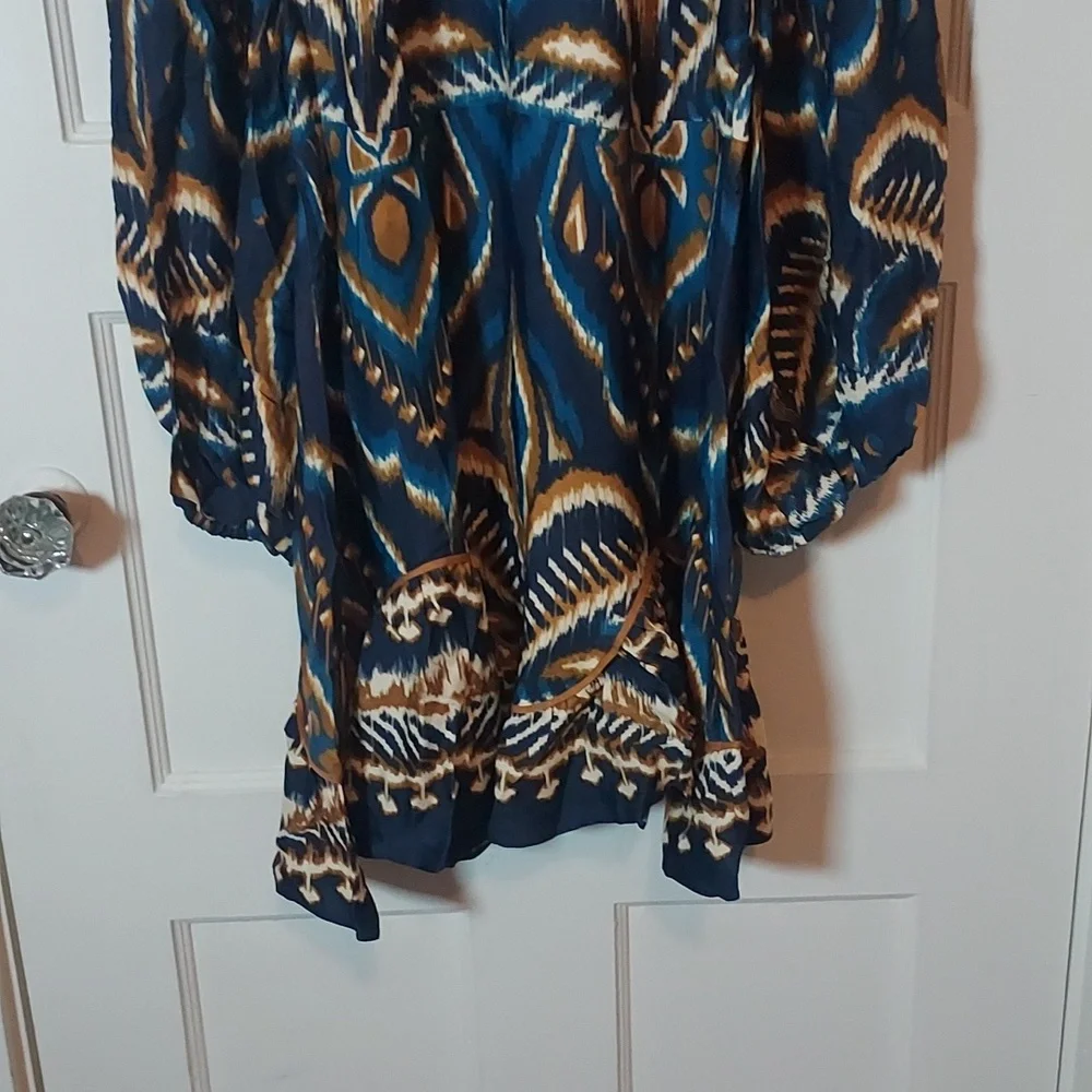 FARM Rio Women's Pineapple Ikat Raglan Sleeve Mini Dress Size Large - Picture 8 of 16
